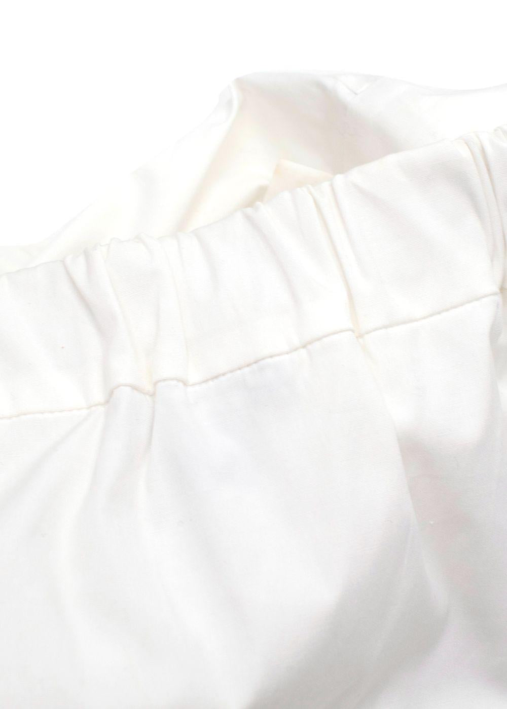 Oscar De La Renta White Pleated Mini Skirt