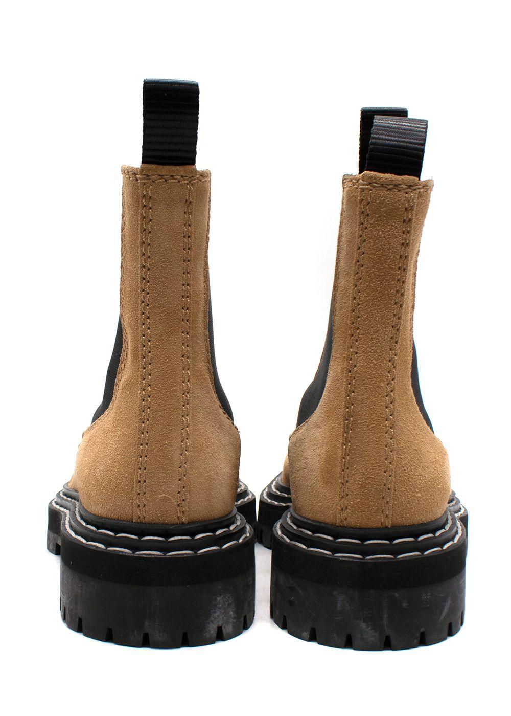 Proenza Schouler Sandy Brown Suede Chelsea Boots