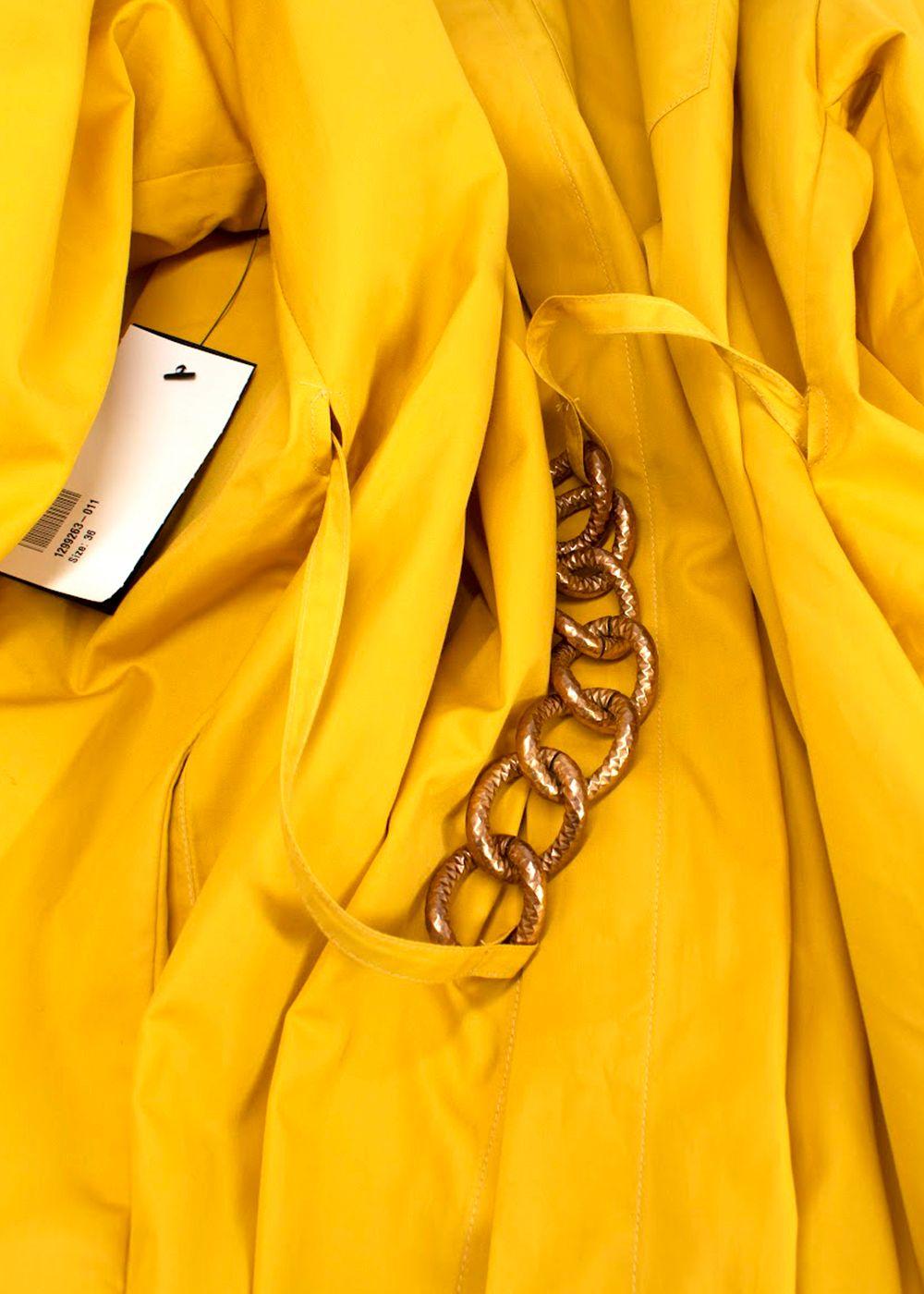 Givenchy Golden Yellow Chain-embellished Cotton-poplin Shirt Dress