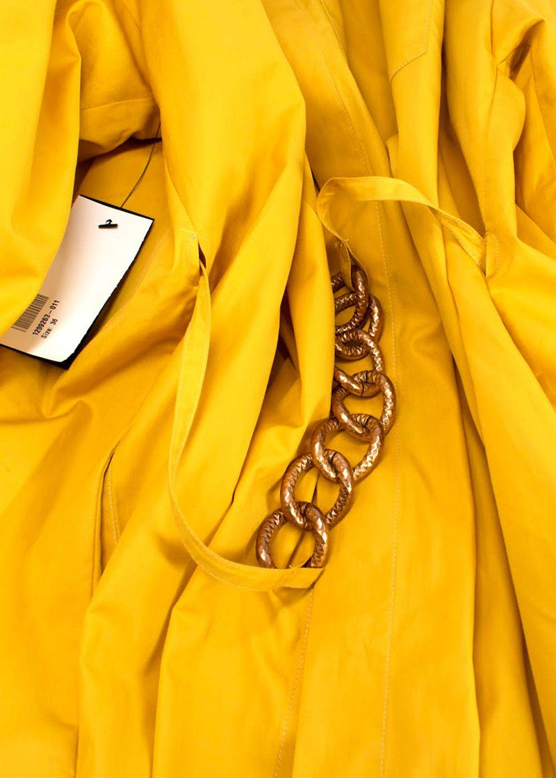 Givenchy Golden Yellow Chain-embellished Cotton-poplin Shirt Dress