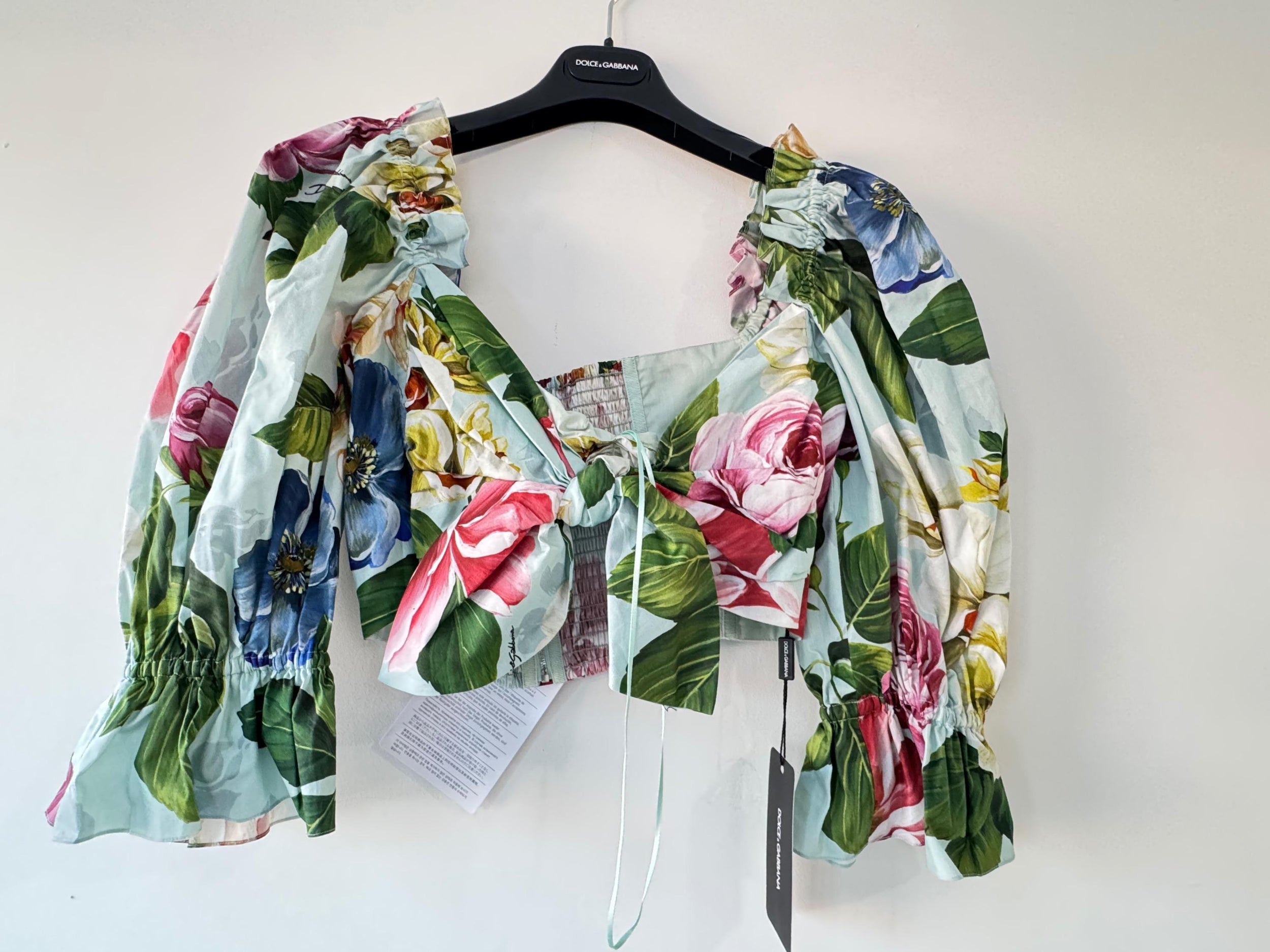 Floral Cropped Puff Sleeve Blouse