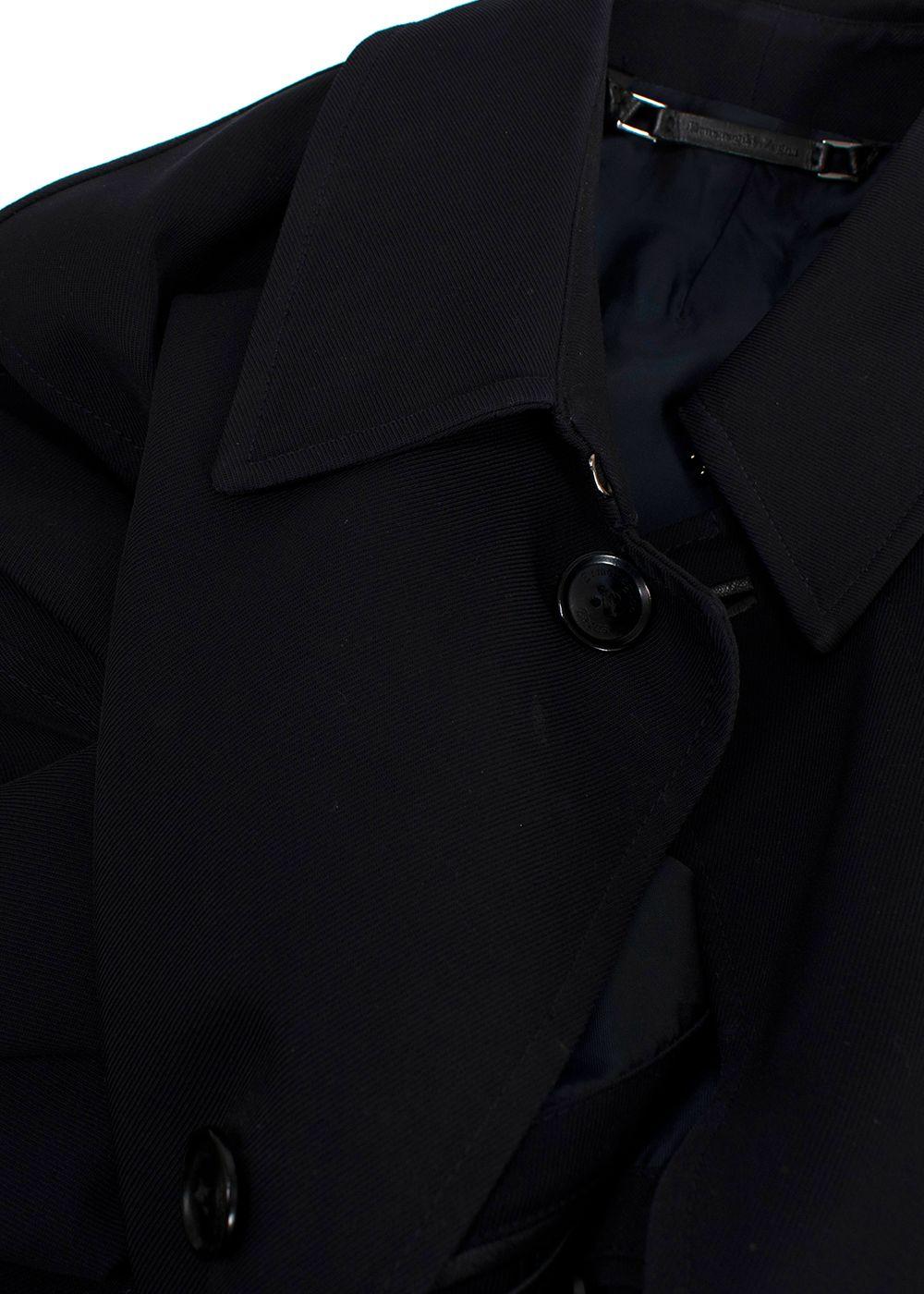 Ermenegildo Zegna Navy Longline Wool Coat