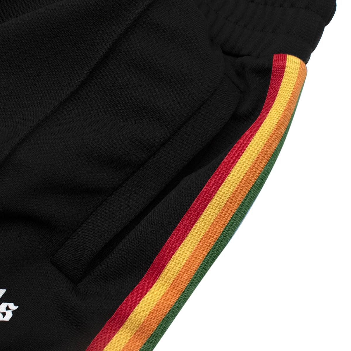 Palm Angels Black Rainbow Side Straps Track Pants