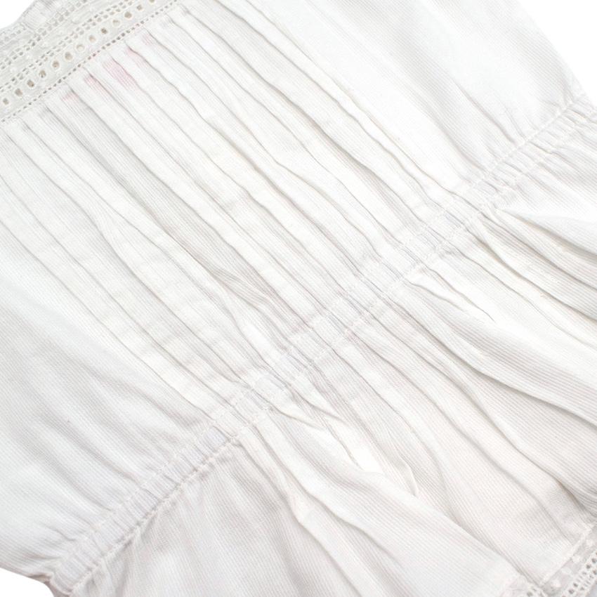 Bonpoint White Cotton Lace Details Ruffled Top