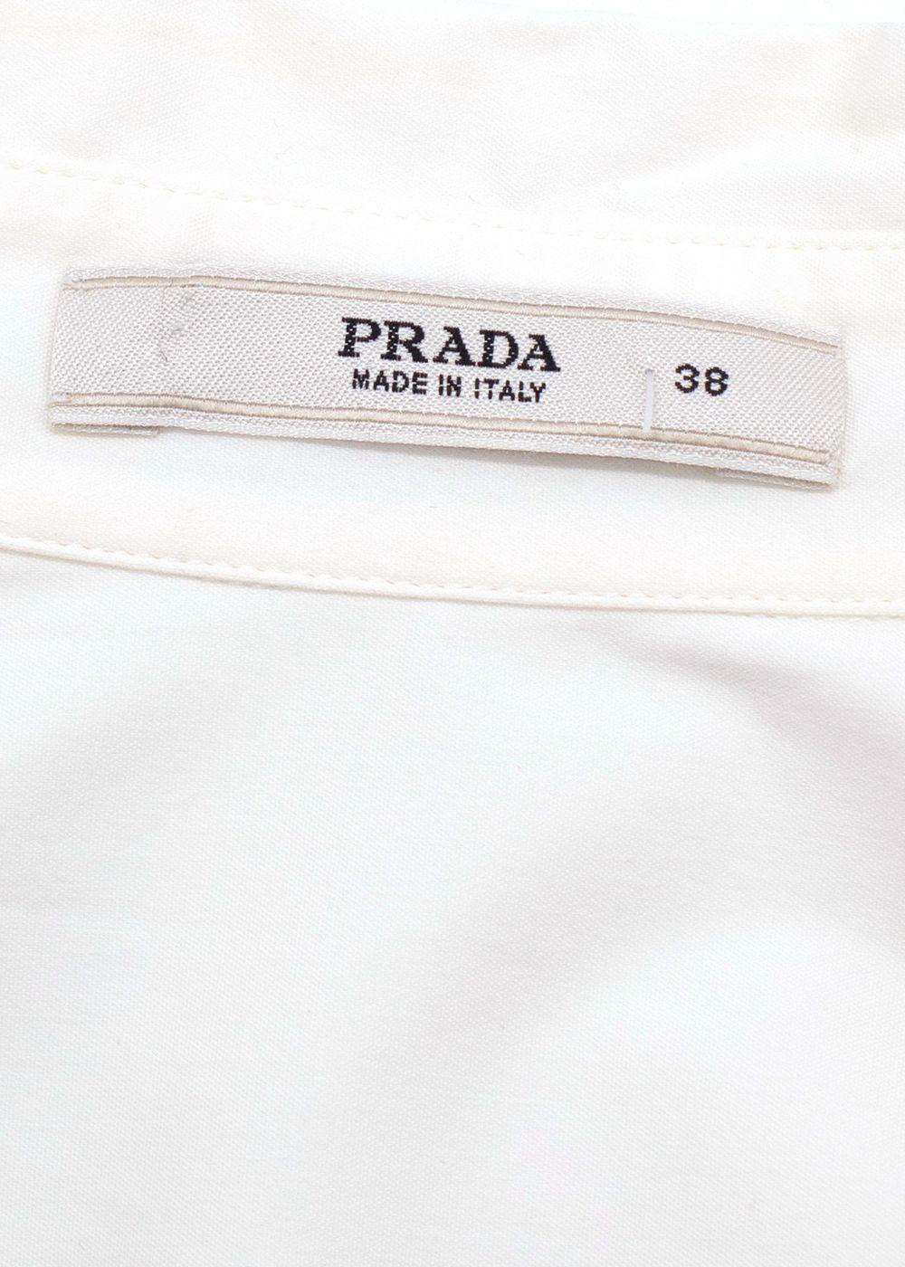 Prada Cream Short Sleeve Blouse