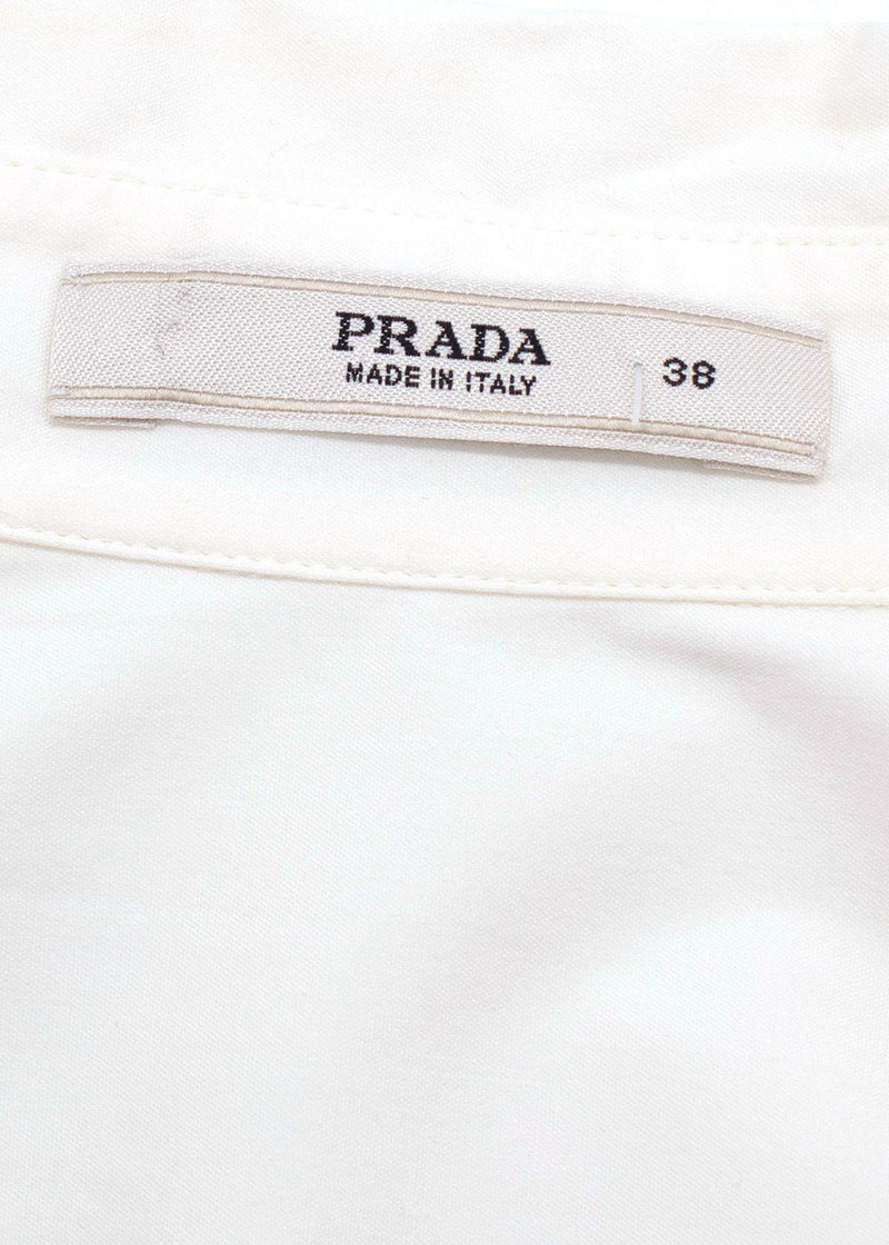 Prada Cream Short Sleeve Blouse