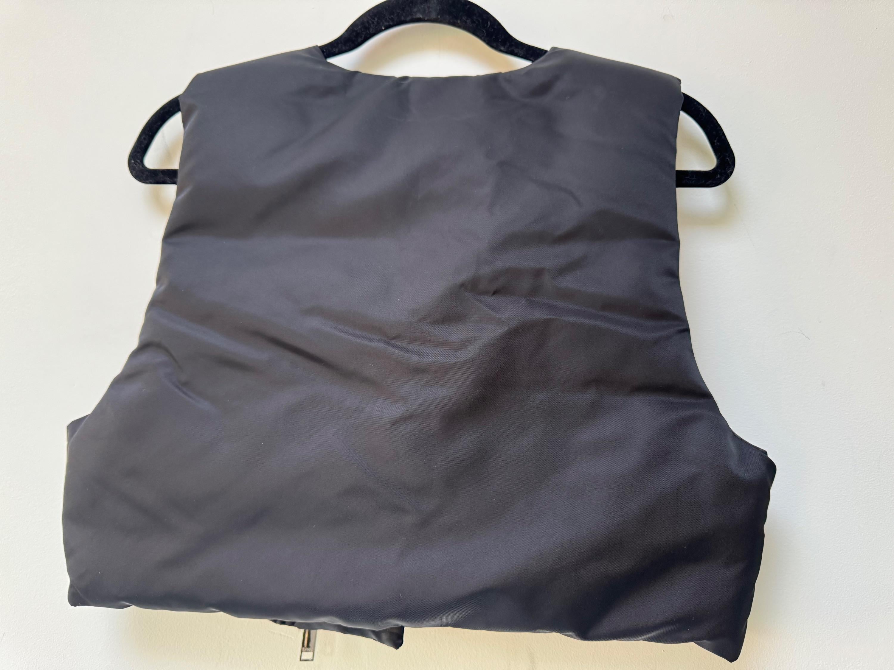 Cropped Black Zip Front Vest