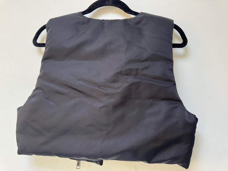 Cropped Black Zip Front Vest