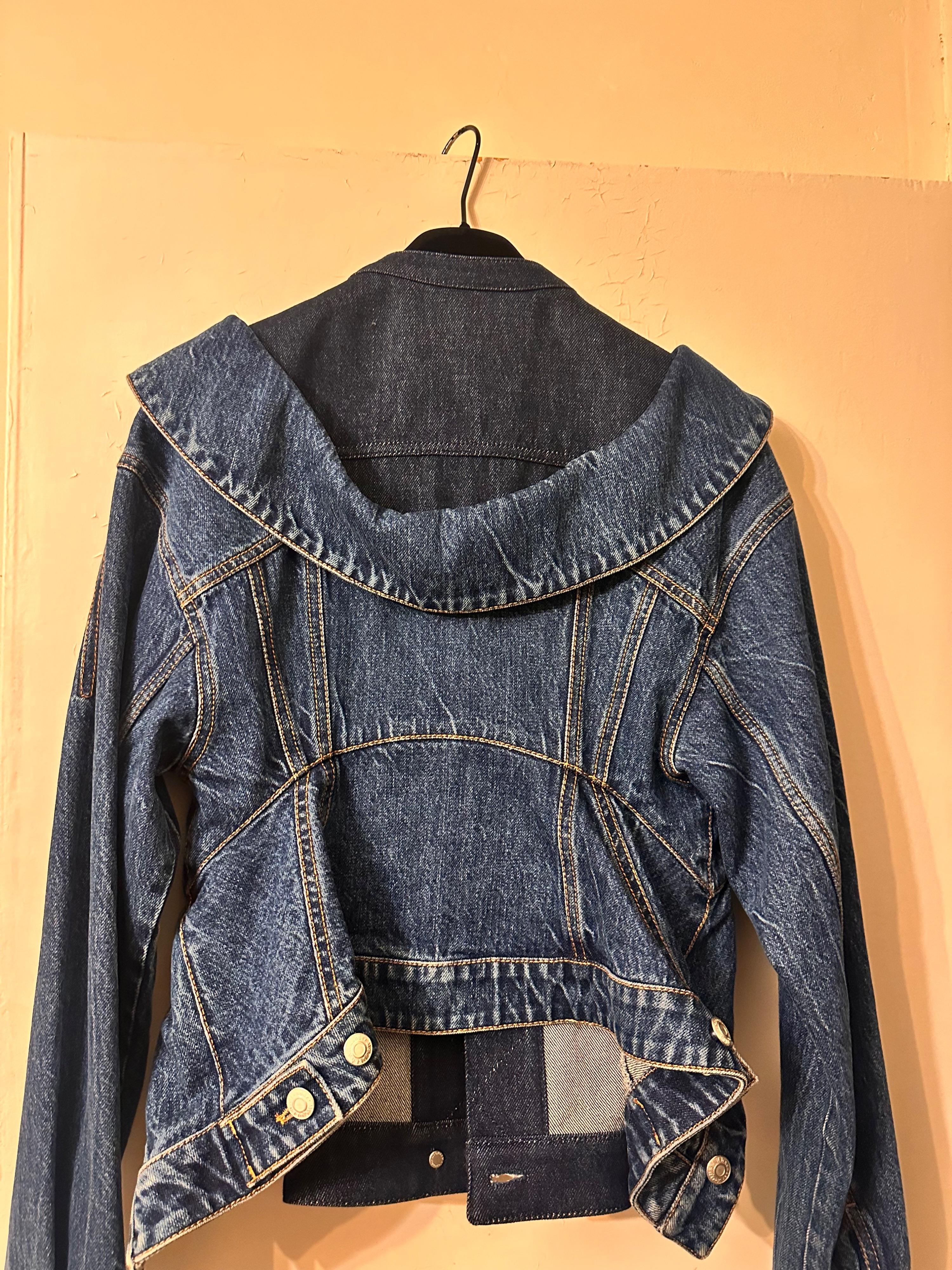 Alexander McQueen Denim Peplum Jacket