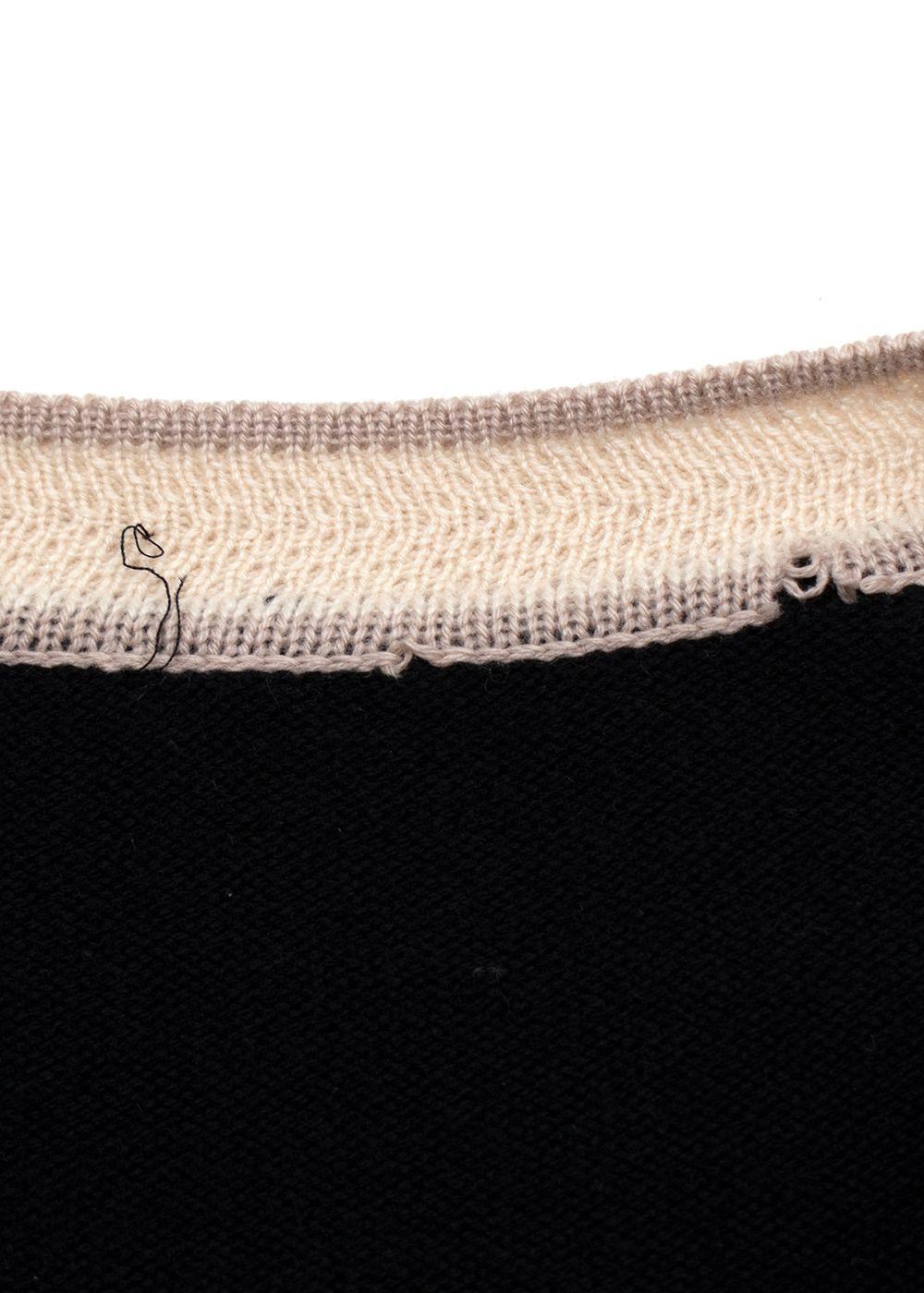 Chanel Black and Ivory Cashmere Cardigan