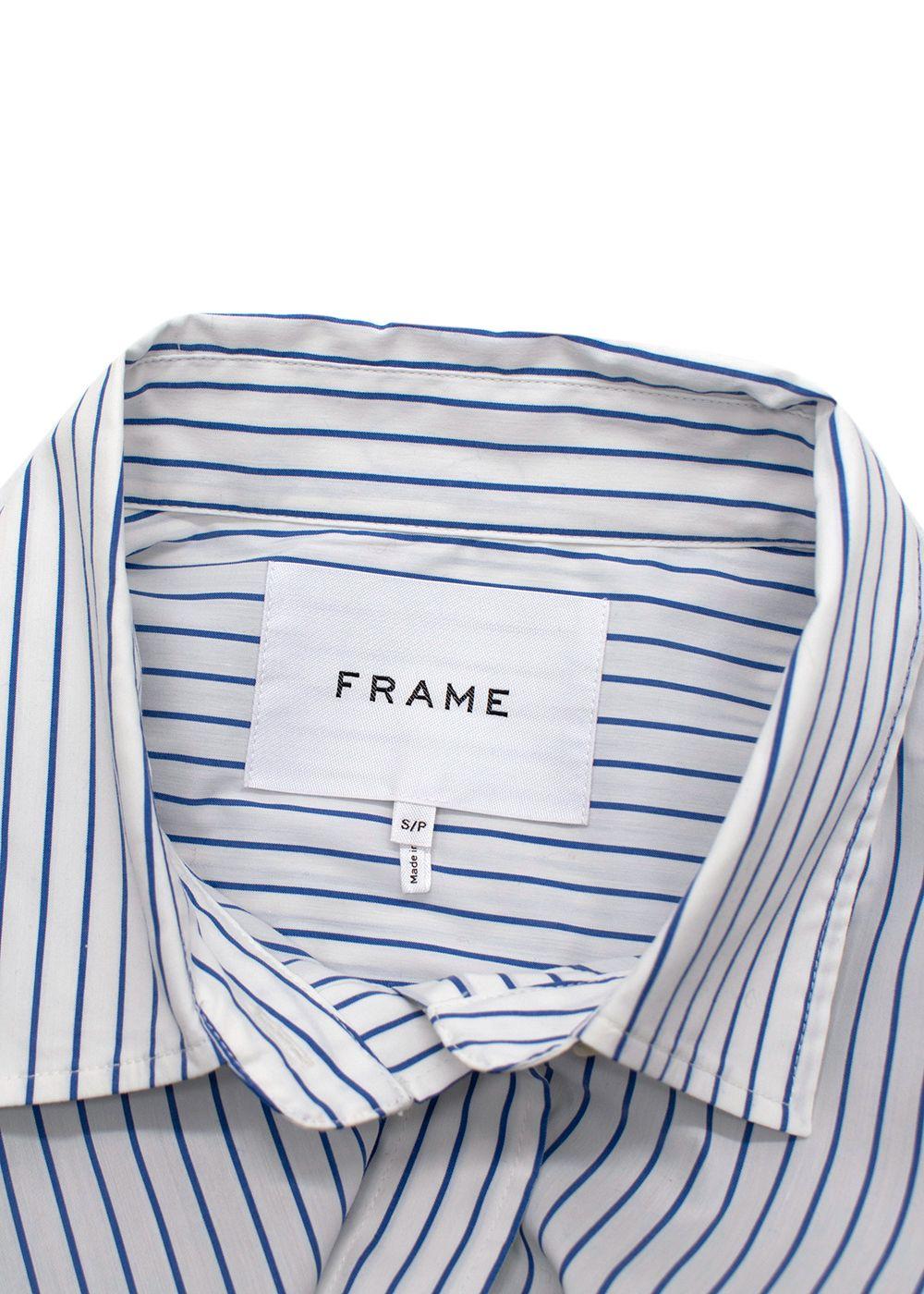 Frame Blue and White Pinstripe Shirt