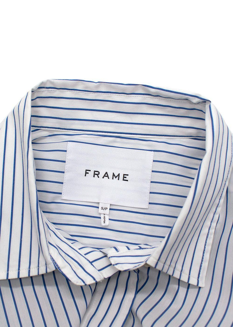 Frame Blue and White Pinstripe Shirt
