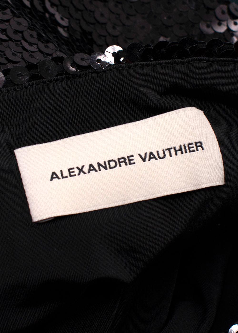 Alexander Vauthier Black Sequin Bandeau Top