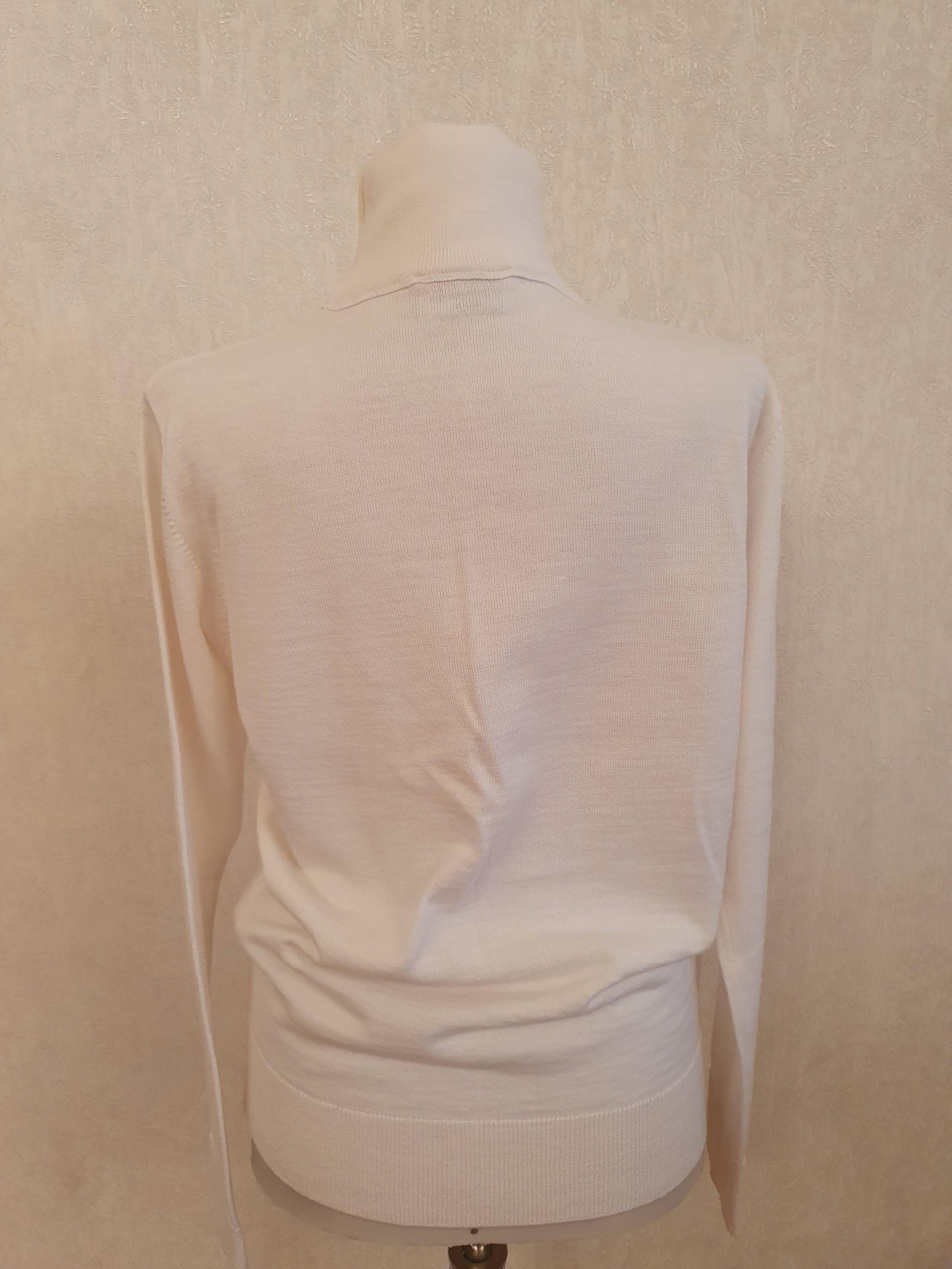 White Wool Blend Embroidered Jumper