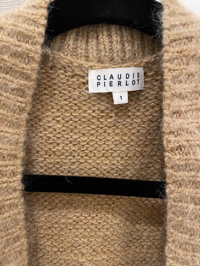 Claudie Pierlot Beige Knit Tie Front Cardign