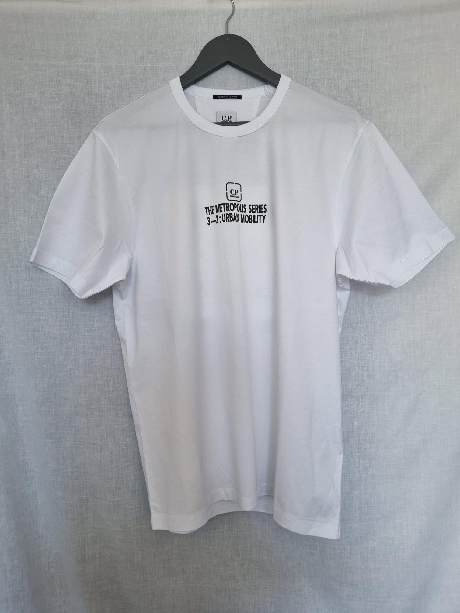 Metropolis Logo Printed White Cotton T-Shirt