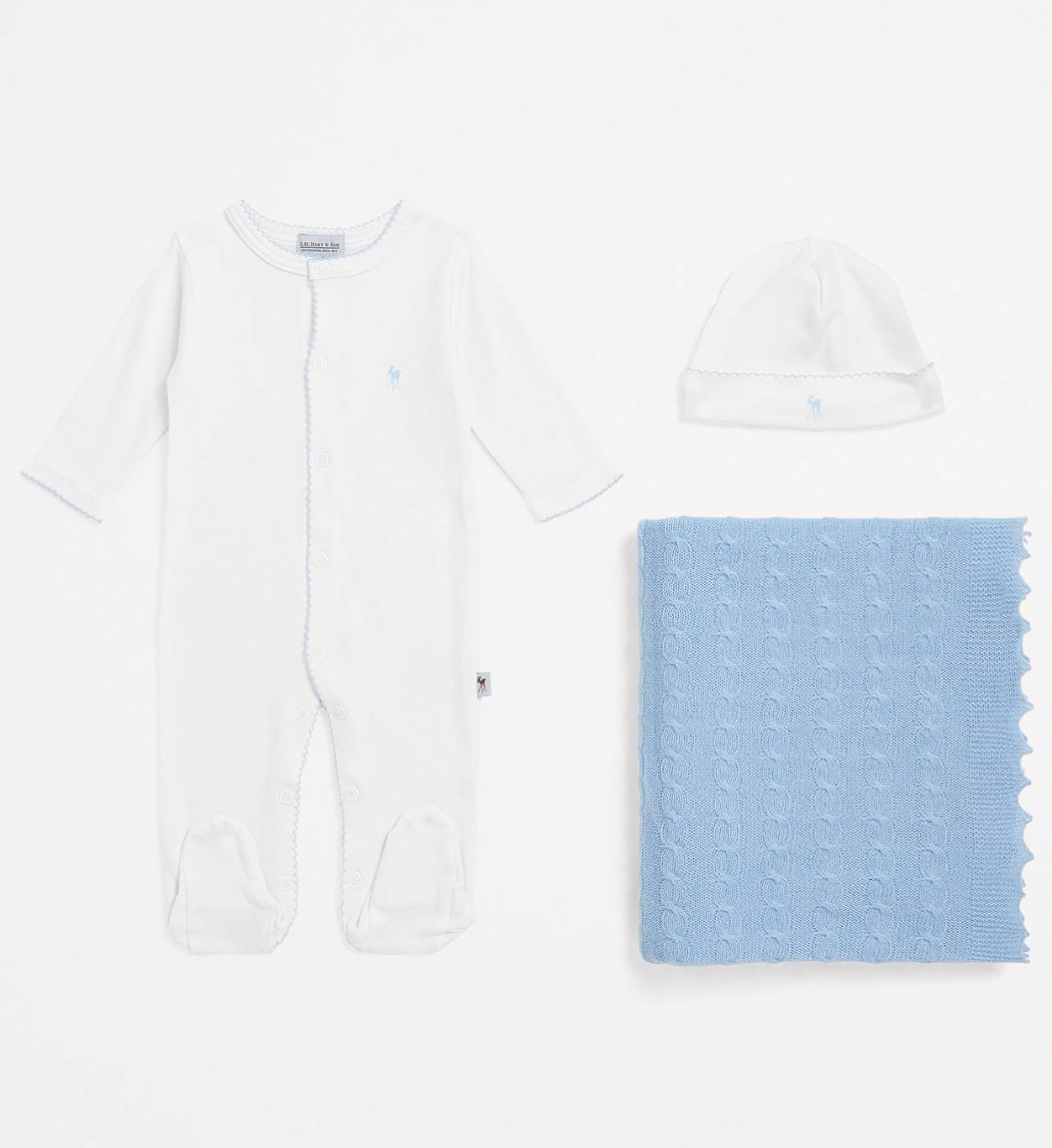 G.H. Hurt&Son Kids All-in-One, Hat and Shawl Set (0-3 Months)