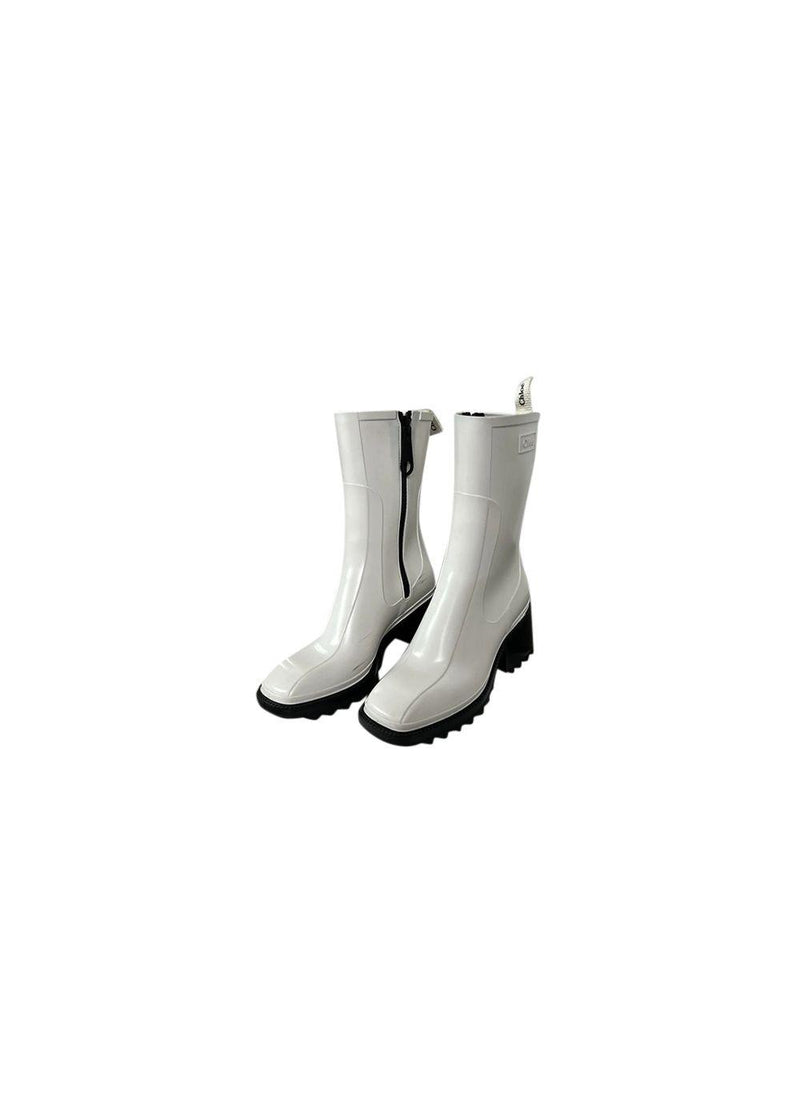 White rubber Betty boots