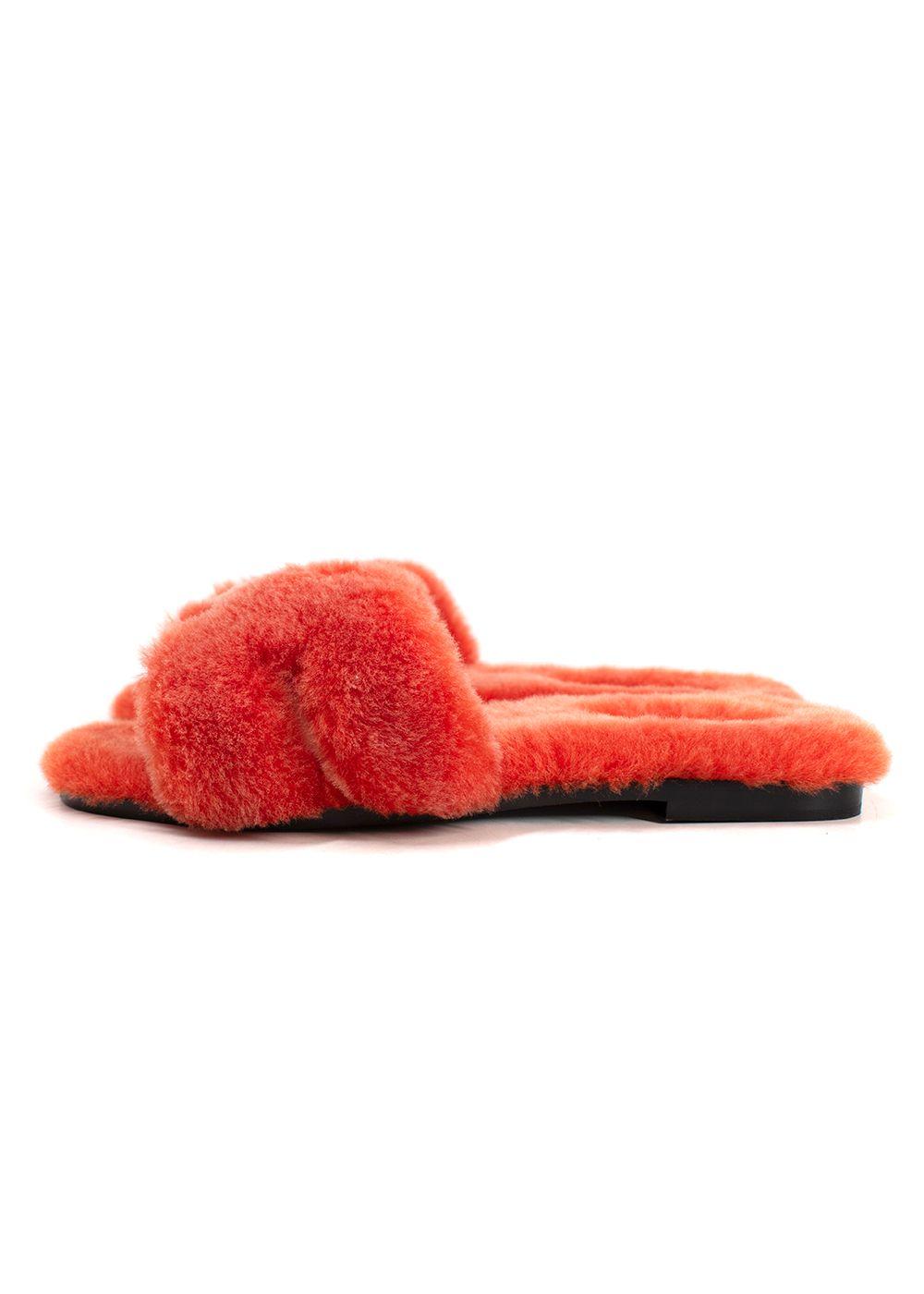 Hermes Orange Fluffy Oran Sandals
