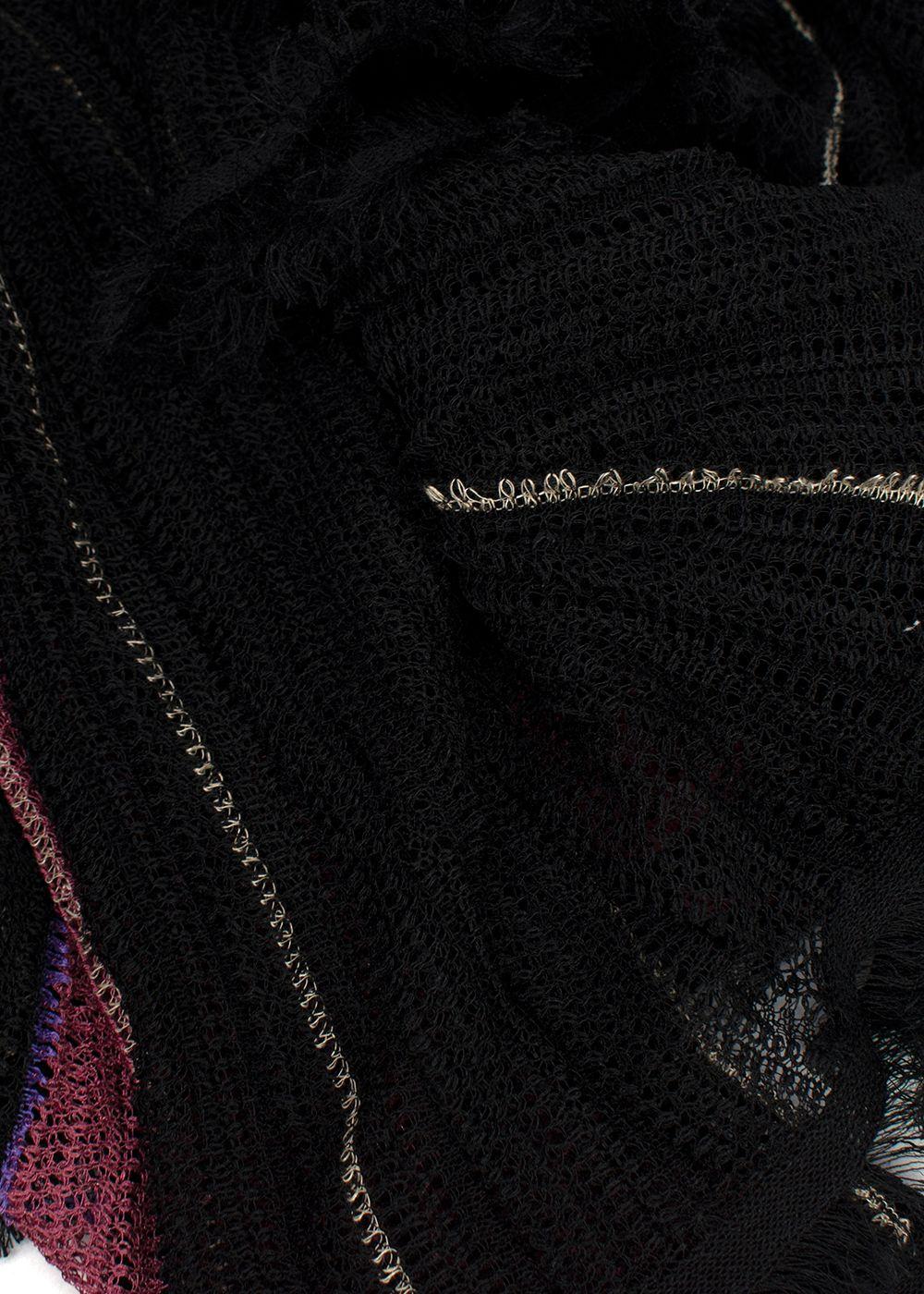 Dior Mesh Knit Black & Raspberry Midi Skirt