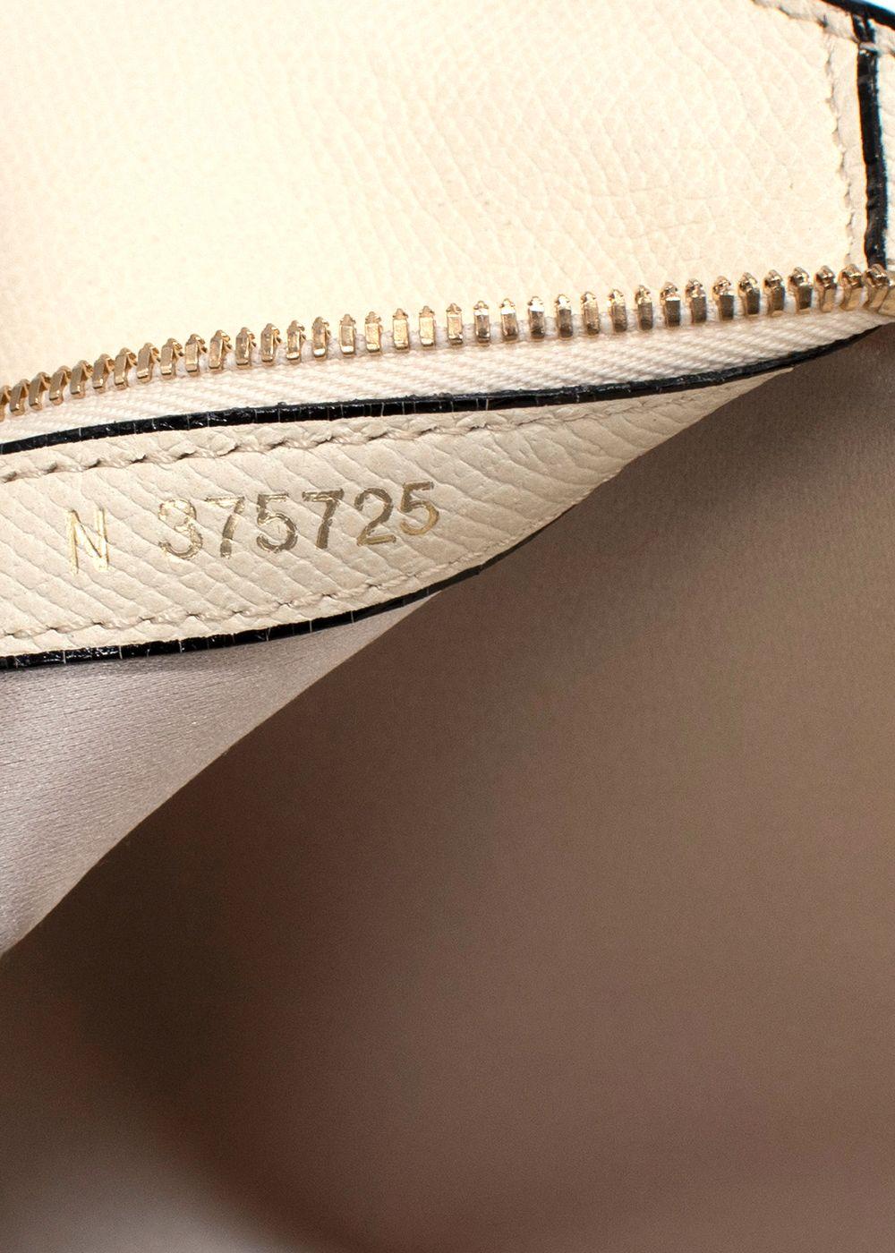 Valextra Cream Leather Envelope Clutch