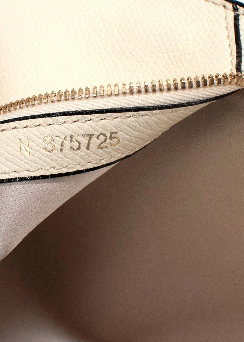 Valextra Cream Leather Envelope Clutch