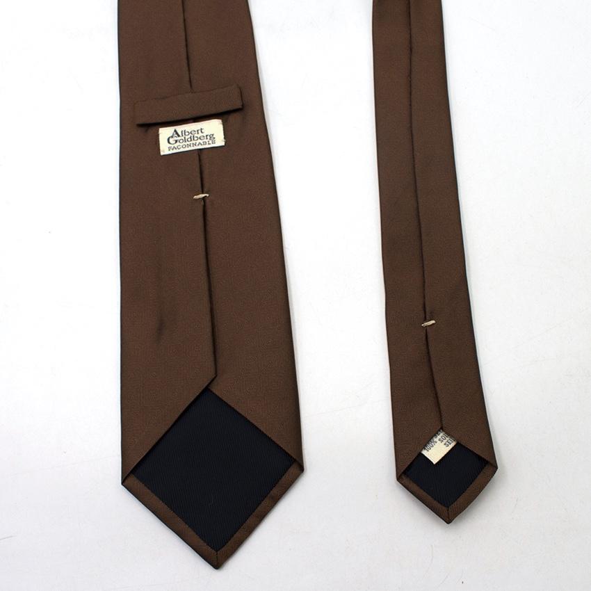 Albert Goldberg Brown Silk Sheen Tie