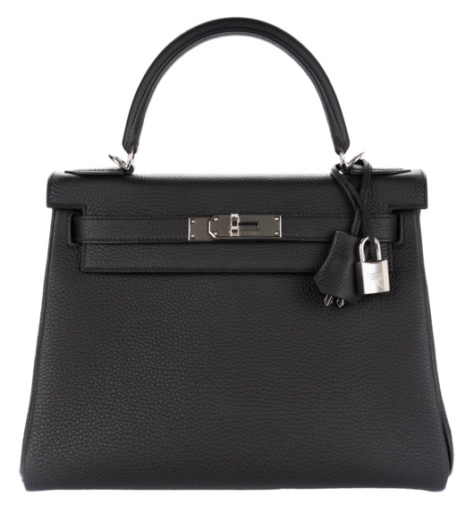 Hermès Kelly 28 Togo Noir Palladium Hardware