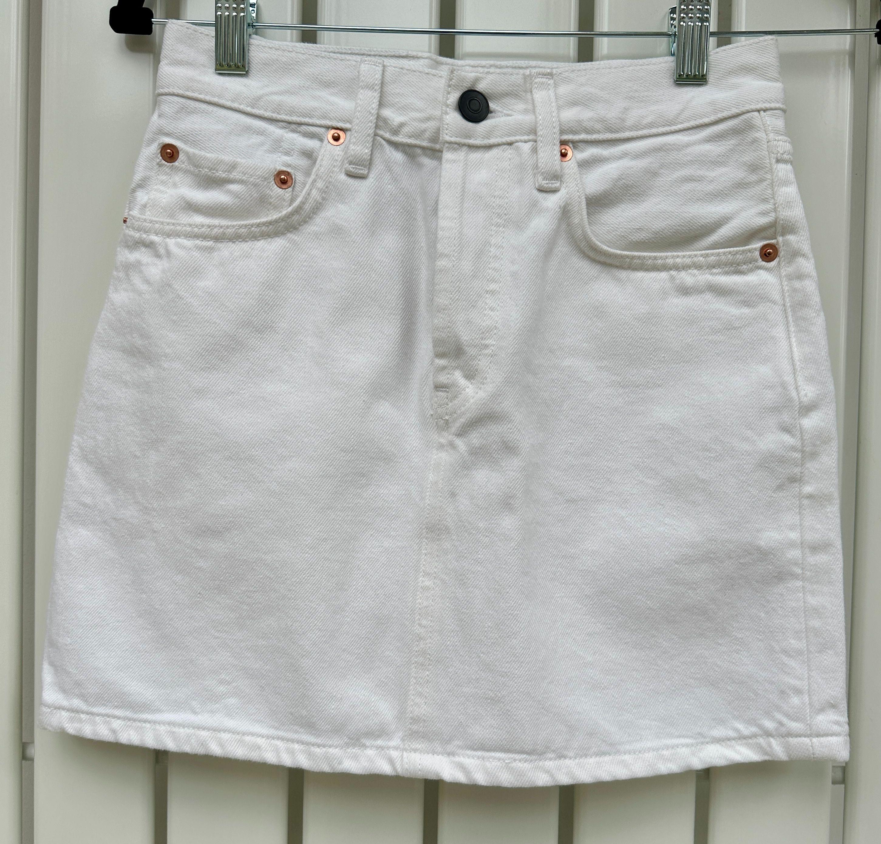 Wardrobe NYC White Denim Mini Skirt