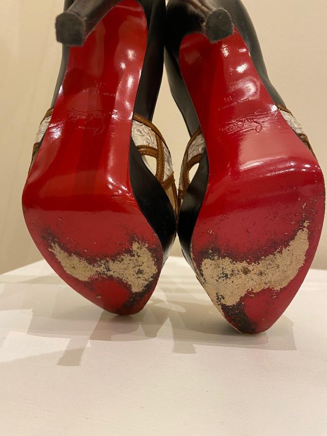 Christian Louboutin Python & Leather Platform Pumps