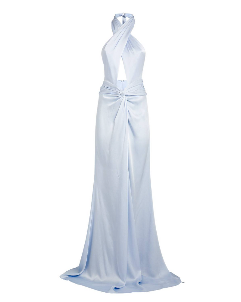 Lapointe Halterneck Twist-Detail Gown