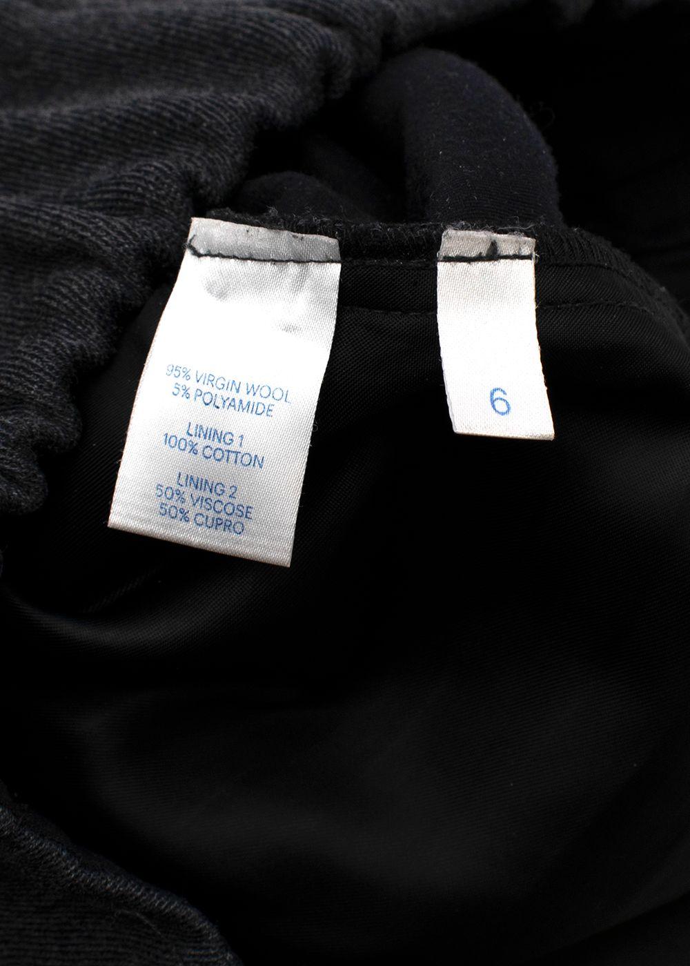 grey wool flannel wide leg trousers
