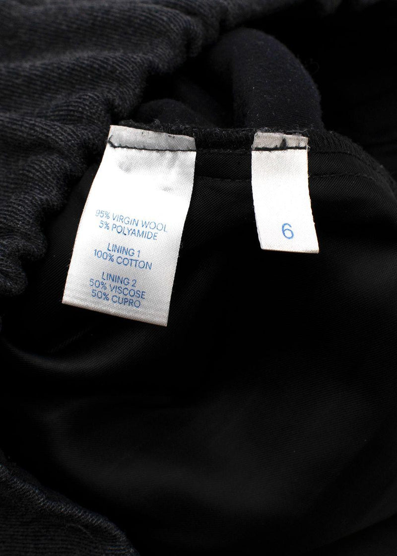grey wool flannel wide leg trousers