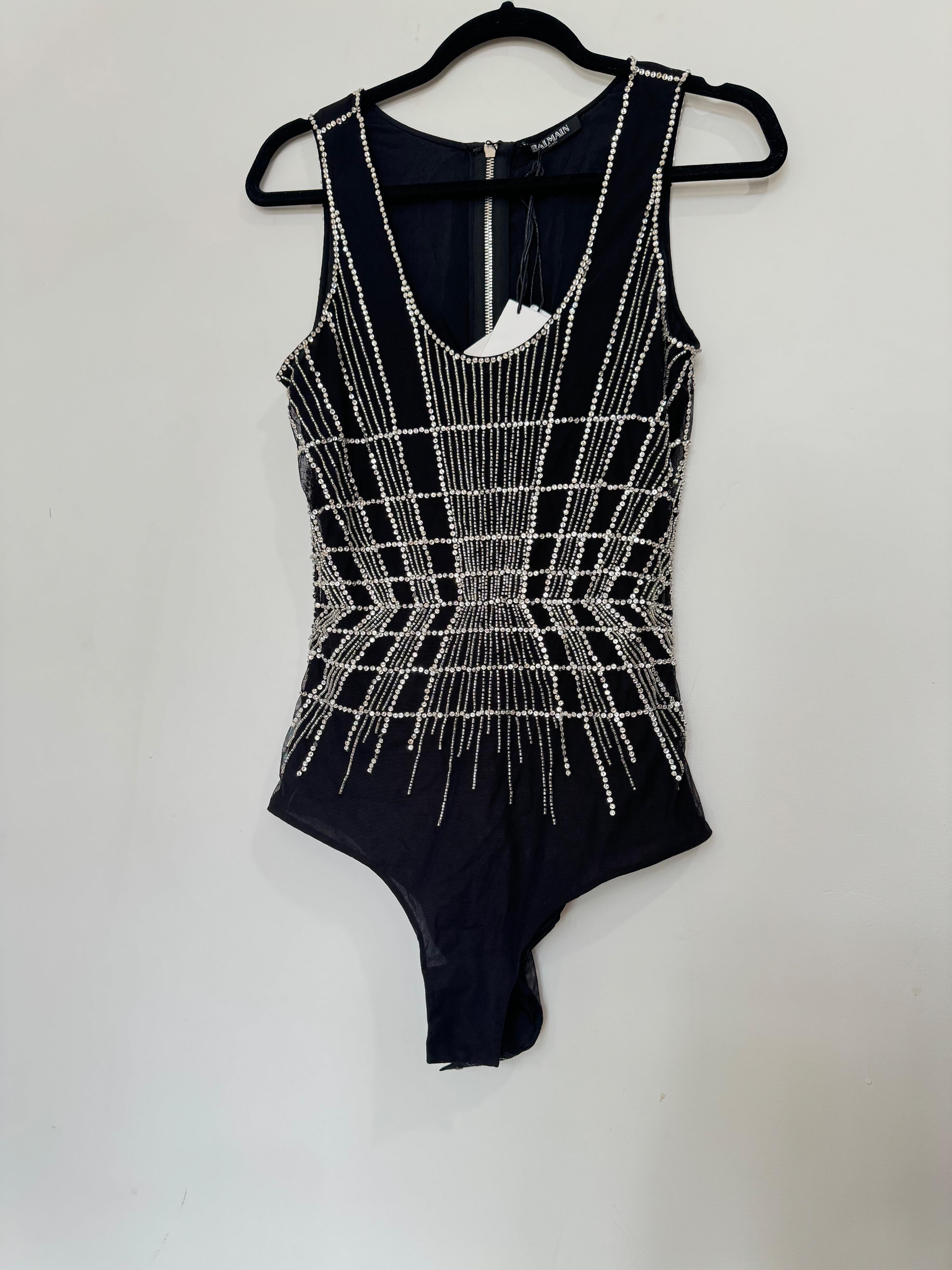 Embellished Black Bodysuit