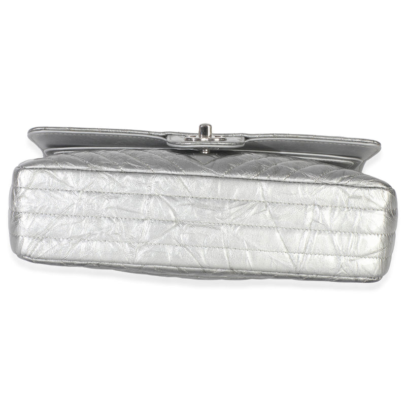 Chanel  Metallic Patent Crumpled Calfskin Chevron Medium Double Flap Bag