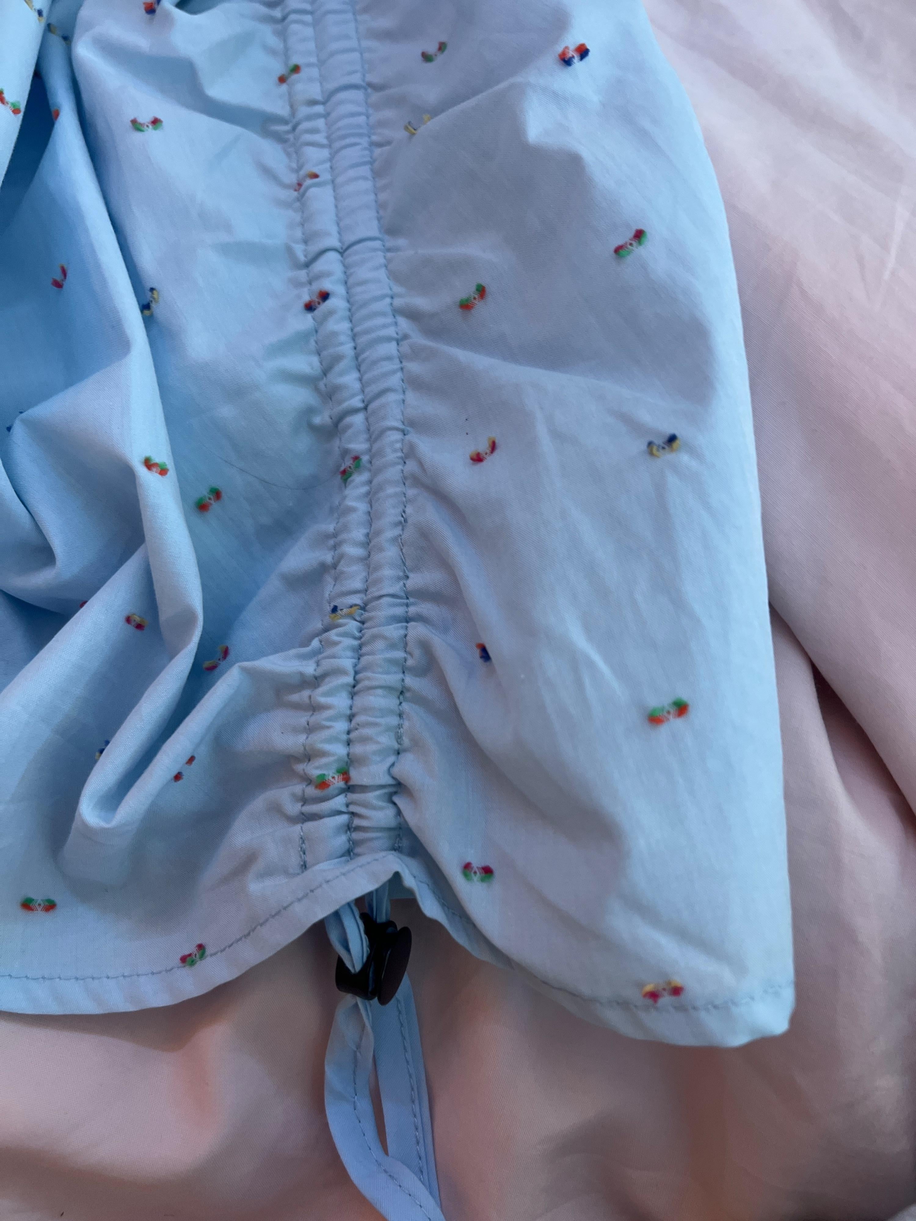 Embroidered High Rise Cotton Poplin Shorts