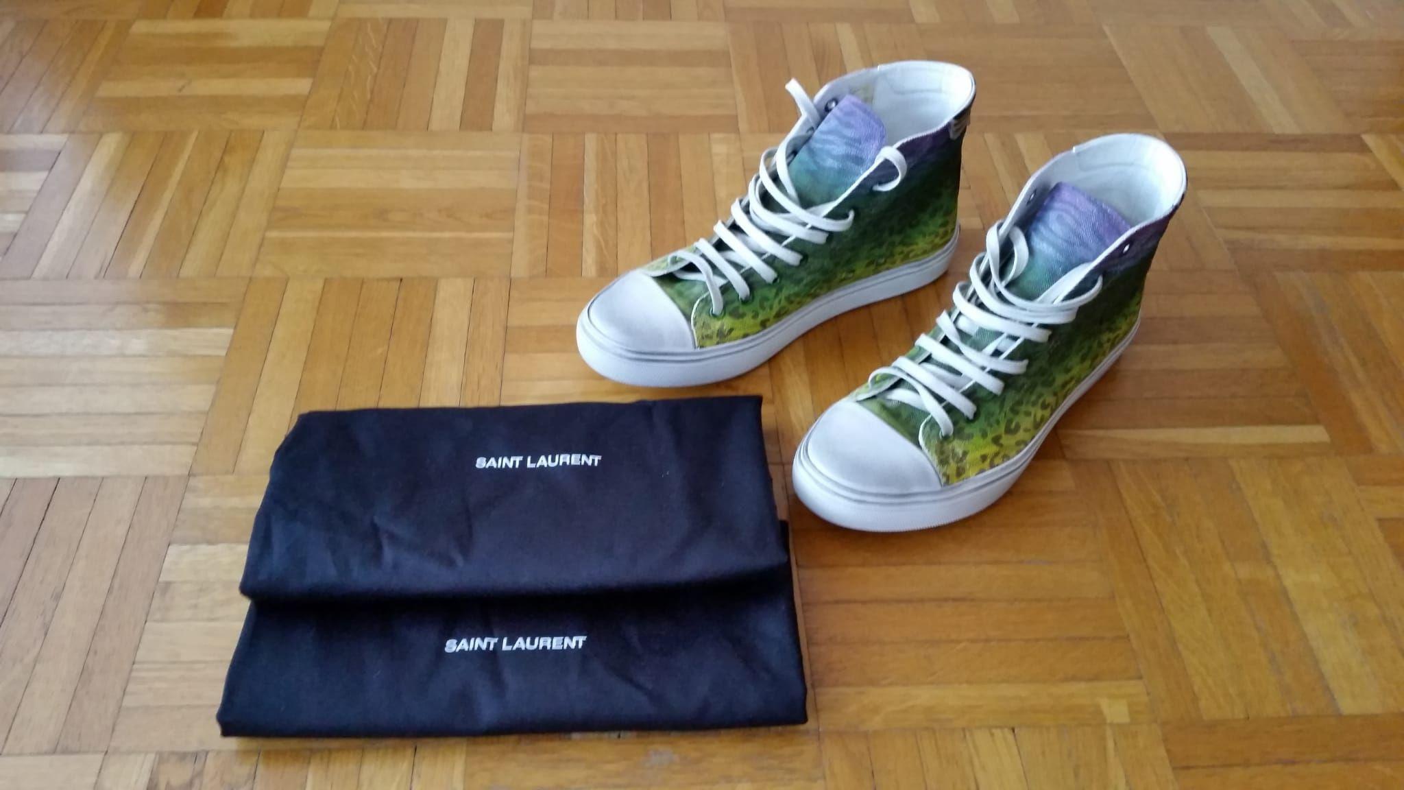 Saint Laurent Multicoloured Leopard Print Sneakers