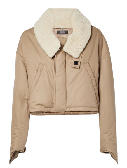 Amiri Camel Cropped Puffer Jacket
