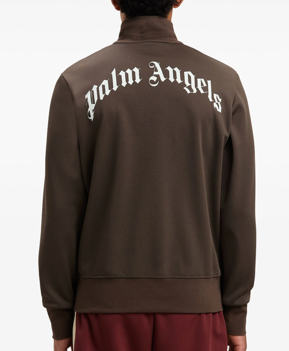 Palm Angels Black Logo Track Zip-Up Jacket