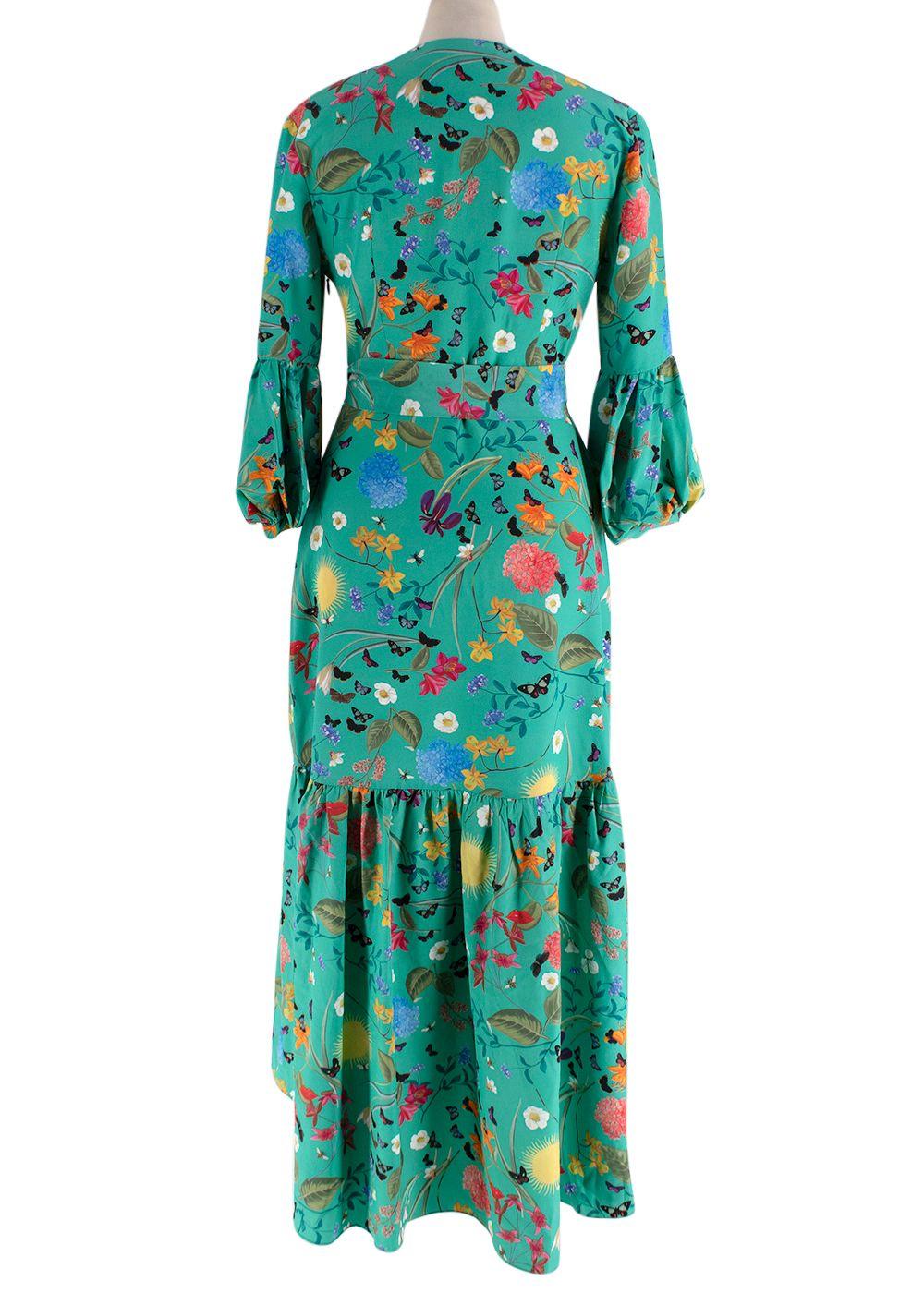 Borgo de Nor 100% Silk Floral-Print Midi Dress