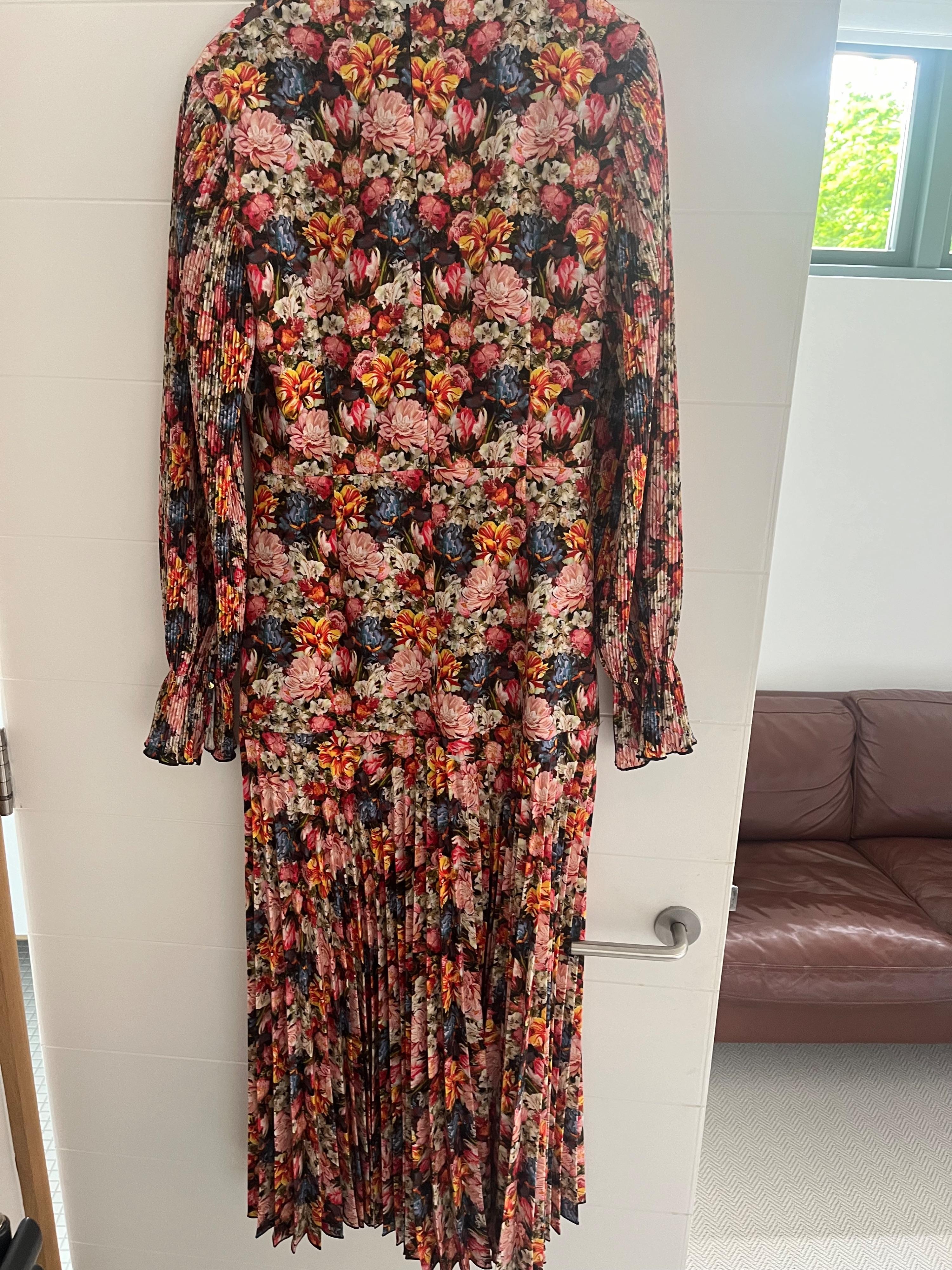 Borgo De Nor Red Floral Alexis Midi Dress