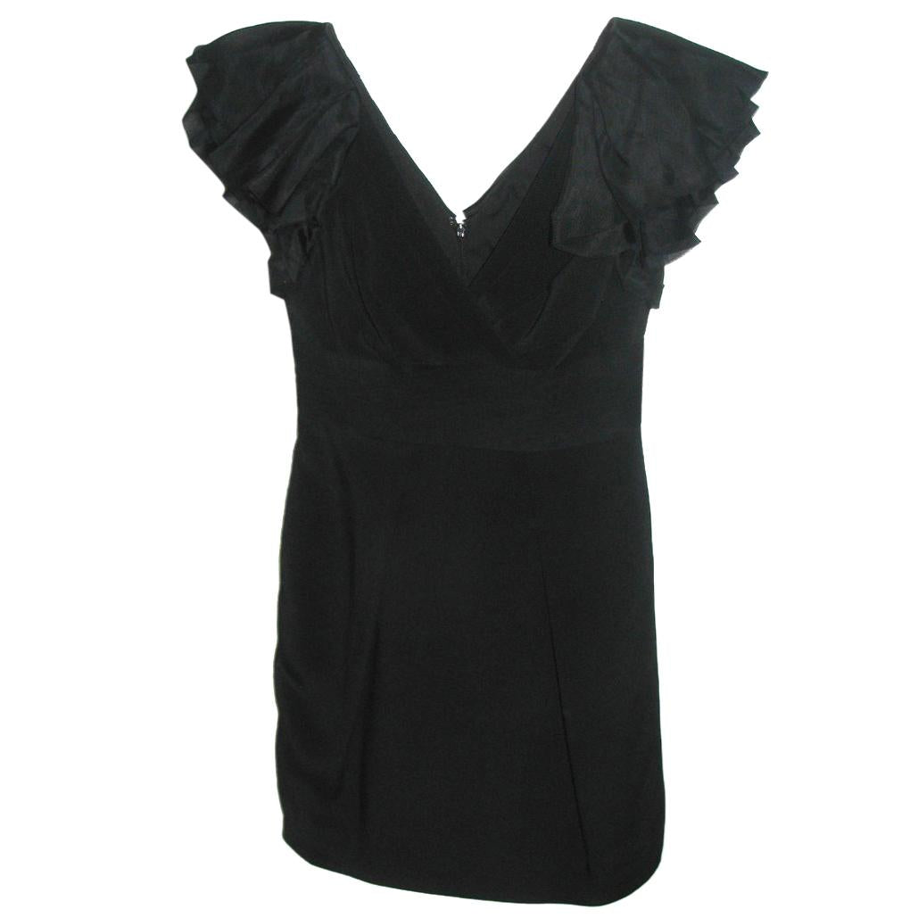 Marchesa Notta black silk dress