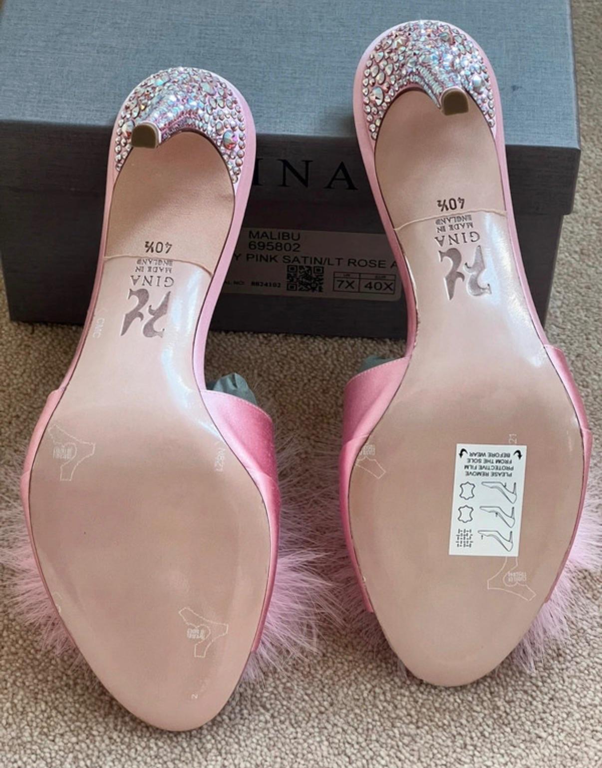 Gina Pink Satin Malibu Mules