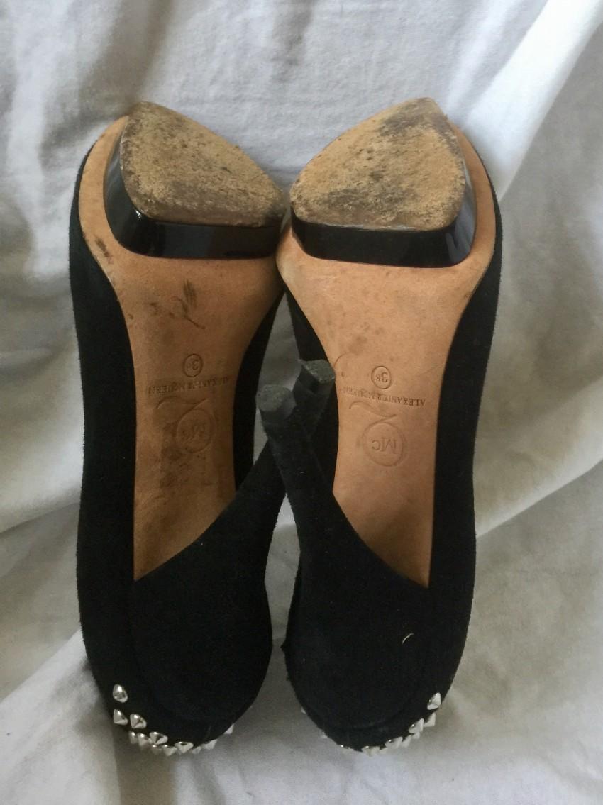 McQ Black Studded Suede Pumps