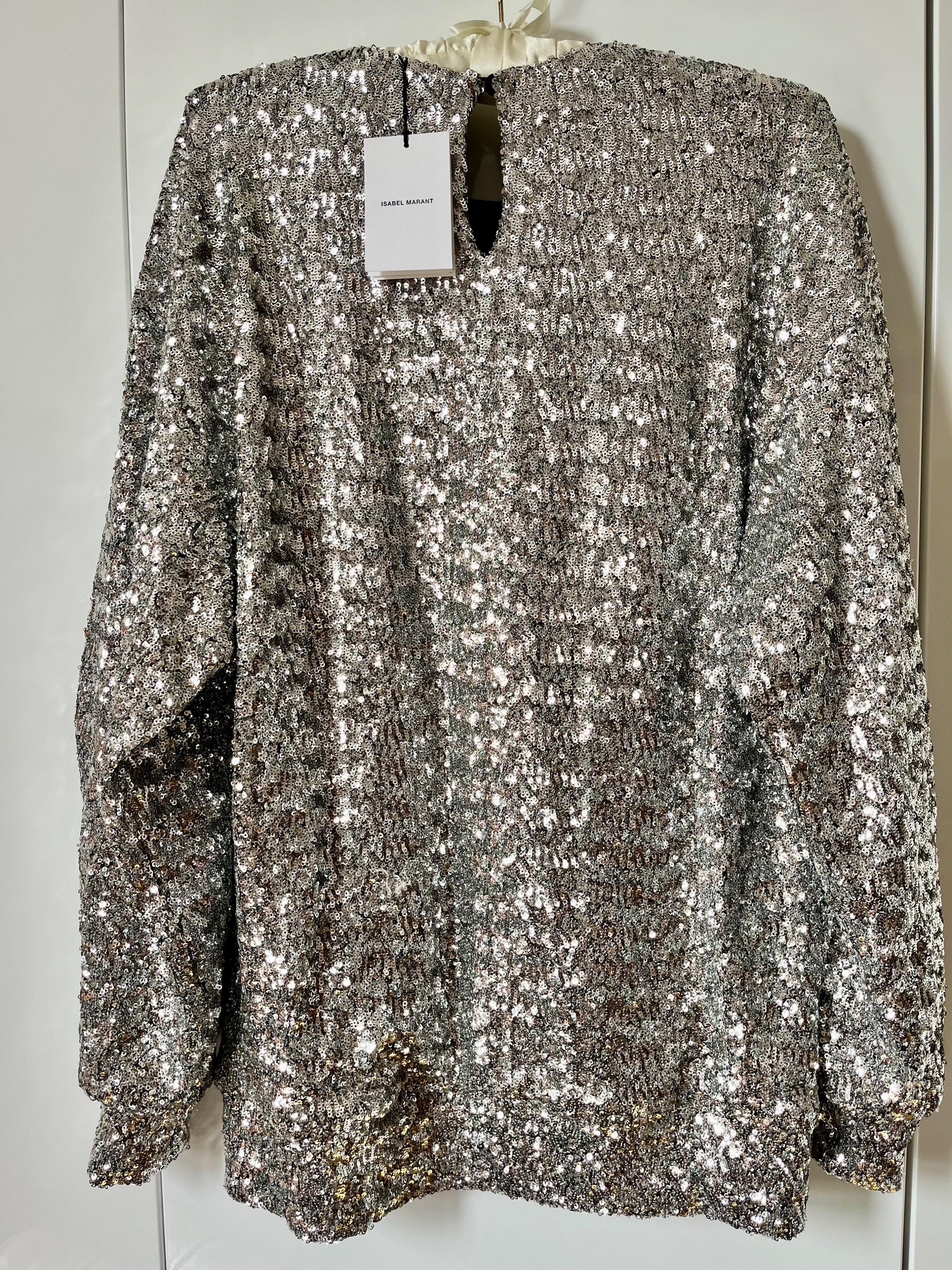 Silver sequinned Olivia top
