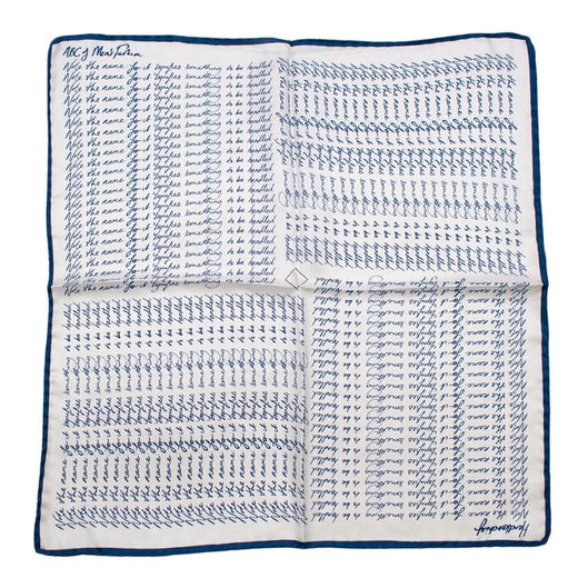 Bespoke Blue & White 'Note The Name' Handkerchief