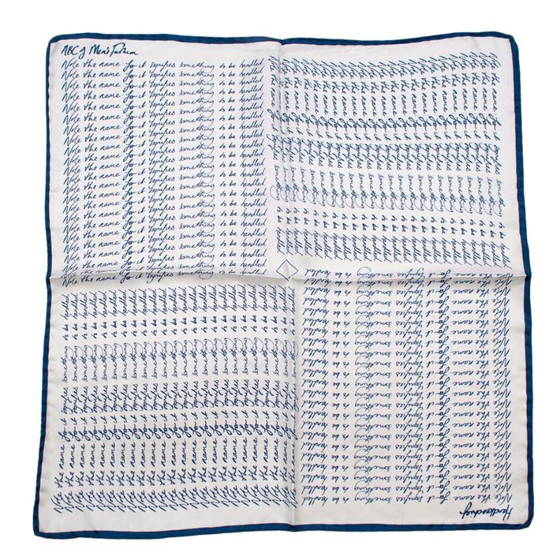 Bespoke Blue & White 'Note The Name' Handkerchief