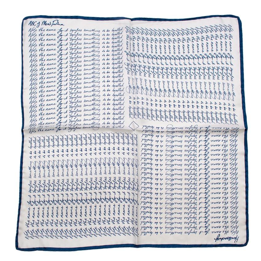 Bespoke Blue & White 'Note The Name' Handkerchief