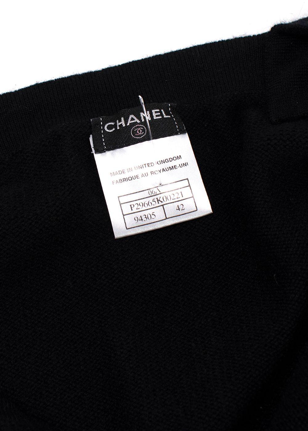 Chanel Cashmere Black Button-down Sleeveless Top
