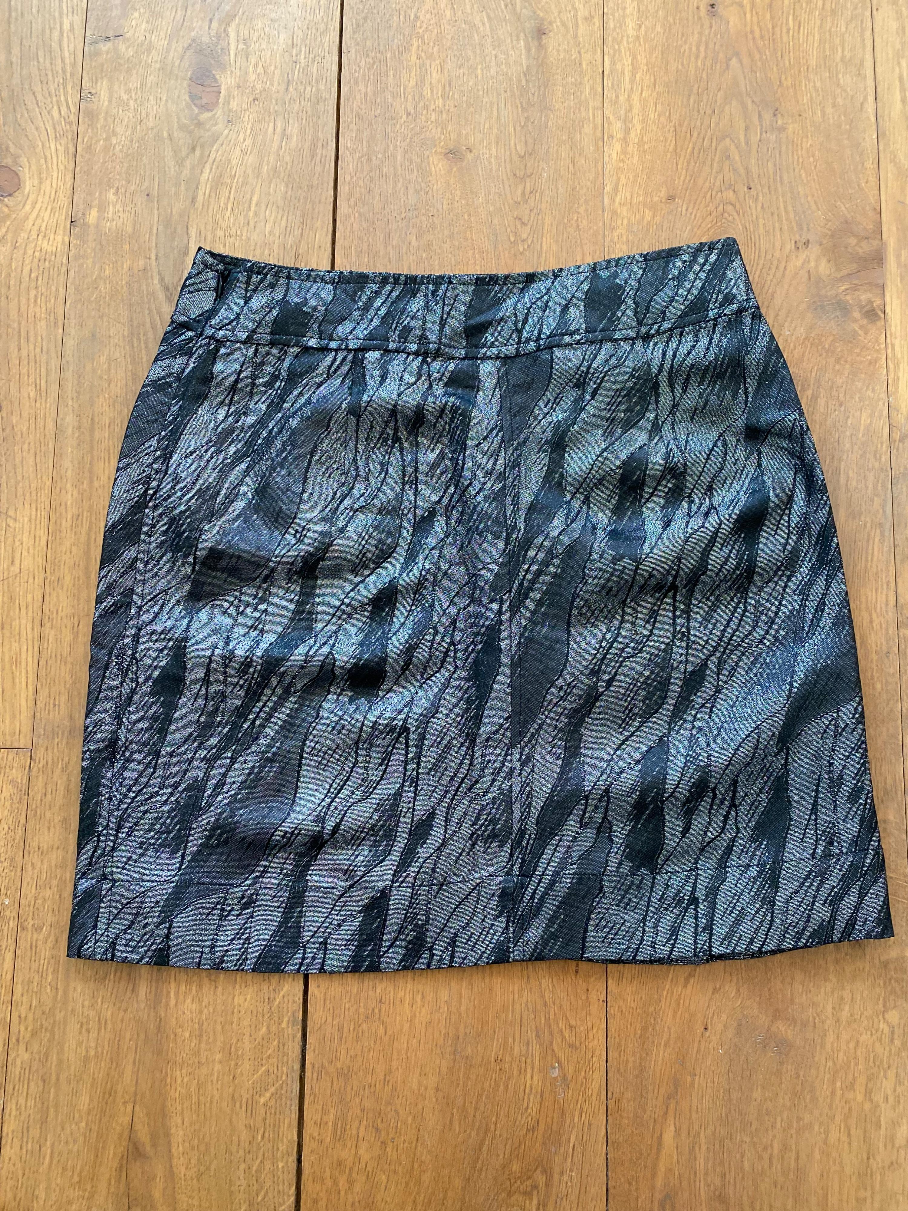 Ganni Metalic Printed Mini Skirt
